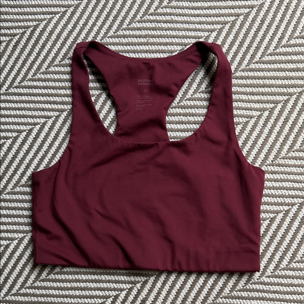 Girlfriend Collective Burgundy Sports Bra